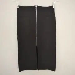 stradivarius レディース フロントジップ タイトスカート ブラックM