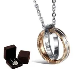 ジュエリーBOX ネックレス ダブル リング ピンクゴールド アレルギー対応