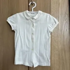 ファミリア 半袖ブラウス110白ホワイト襟付き