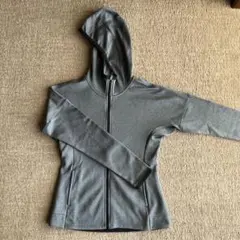 adidas 裏起毛フルジップ パーカー　　レディース、Lサイズ　　杢グレー