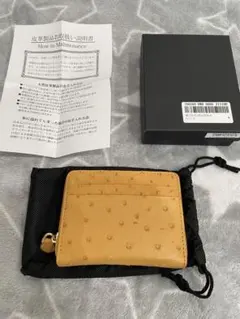 【未使用】ロダニア　オーストリッチ　コンパクトウォレット　ハニーゴールドのサムネイル