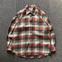 90s オンブレチェック　長袖　ネルシャツ　チェック　アメカジ 古着　グランジ