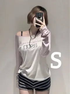 新品★即日発送　as"onアズオンasonトップス長袖　ロンt tシャツS　f4