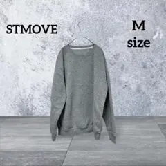 【STMOVE】裏起毛/スウェット/トップス/トレーナー/グレー /部屋着/無地
