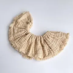 tiemer フリンジフリル　ガーゼスタイ ベージュ