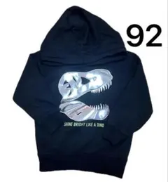 90 92 トレーナー パーカー 恐竜 長袖 黒 H＆M