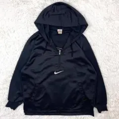 希少90s 銀タグ☆NIKE／ナイキ センタースウッシュ ハーフジップ パーカー