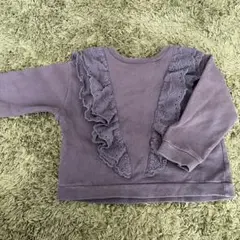 フリル付きパープルスウェットトレーナー　ZARA