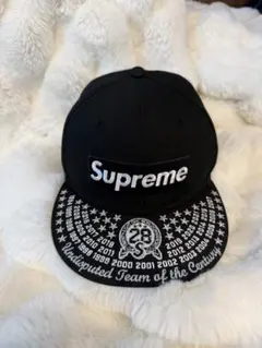 Supreme ブラック フラットビルキャップ 7 3/8