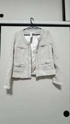 新品タグ付SIMPLE BEAUTY BASIC ツイードジャケットM ベージュ