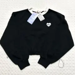 新品未使用 チョアチョア 裏起毛 ショート丈 トレーナー 150 黒 女の子