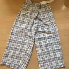 GU チェック柄 ラップ風ワイドパンツ 160cmのサムネイル
