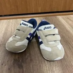 asics 14.5cm スニーカー　ベージュ　ネイビー