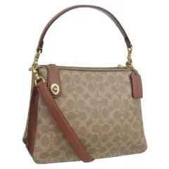 【新品未使用】 COACH ダブル ジップ シグネチャー キャンバス #