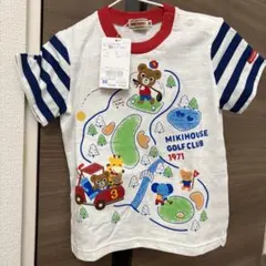 新品未使用タグ付き ミキハウス 半袖Tシャツ 90cm ゴルフ柄 プッチー