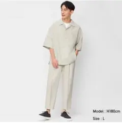 GU ◎ドライワイドテーパードイージーアンクルパンツ M