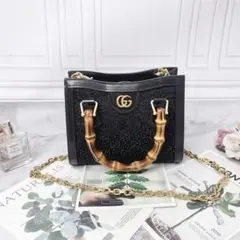 希少廃盤】GUCCIイエロー スエード ショルダーバッグ バンブーハンドル 