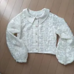 ems *花柄刺繍クロップドブラウス
