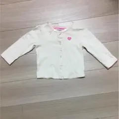 MIKIHOUSE 袖折り返し 白カーディガン 90