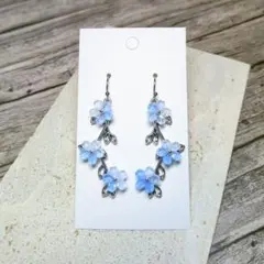 薄青桜ロングピアス、イヤリング無料交換できます