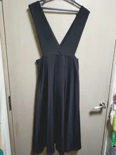 Vネックジャンパースカート Vネック ジャンパースカート フレアワンピース