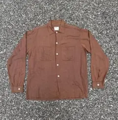 50s レーヨンシャツ Wilshire 長袖シャツ ブラウン vintage