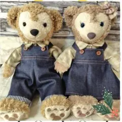 ダッフィー シェリーメイ コスチューム　ハンドメイド　チェック×サロペット