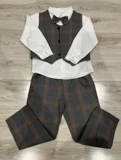 フォーマルスーツ セット 120cm グレー チェック