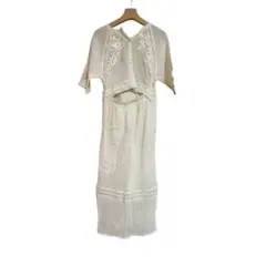 ウィルフリー 前後3way メッシュ　ロングワンピース　花柄刺繍　半袖　新品