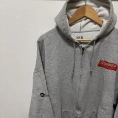 【イムイム太様専用】US古着英語ロゴプリントワンポイトグレースウェットパーカー