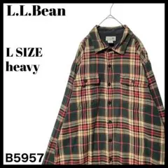 古着 エルエルビーン ヘビーネルシャツ シャツジャケット チェック メンズ L