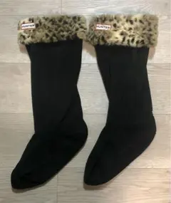 美品【HUNTER／ハンター】レインブーツ　インナーソックス　レオパード