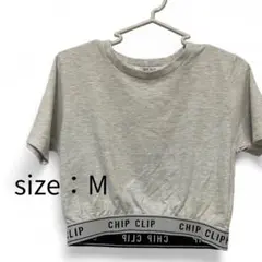CHIP CLIP グレー クロップドTシャツ M ゴム アベイル Avail