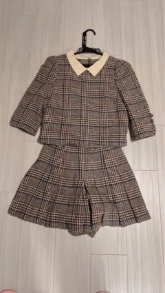 REDYAZEL レディアゼル　チェック柄襟付きセットアップ