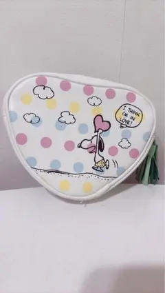 スヌーピー ドット柄ハートポーチ