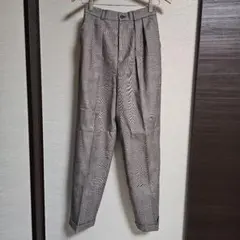 J.PRESS レディース グレンチェックパンツ ロールアップパンツ タック入