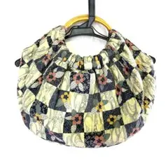 ハンドメイド ハワイアンキルト バンブーハンドル グラニーバッグ