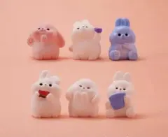 幼稚園のウサギの置き物（6個1セット、デザインはすべて異なります）