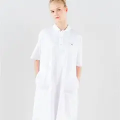 ダントン DANTON コットン シャツワンピース 半袖 ホワイト 白36