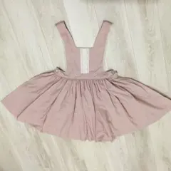 ハンドメイド ワンピース エプロン ピンク 140-150cm