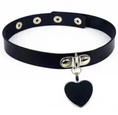 【新品】パンク レザーチョーカー ハート 黒 原宿 ゴシック ネックレス ロック