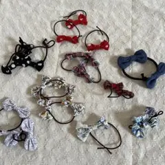 リボンデザイン ヘアゴムセット　まとめ売り　ハンドメイド　ベビー　キッズ