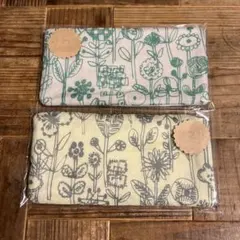 ゆうちゃん☆　D　 ミナペルホネン　ハンドメイド　手拭 ハンカチ mina perhonen / ミナ ペルホネン】twin flower ハンカチ