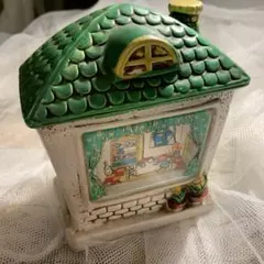 昭和レトロ　陶器貯金箱　かわいいお家
