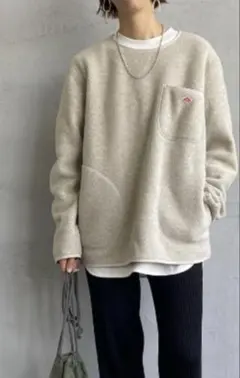 ダントン　フリース ノーカラープルオーバー　36 新品未使用 グレー