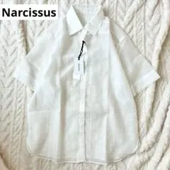 【新品】Narcissus シアーシャツ 白　ビッグシルエットのサムネイル