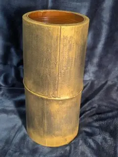 大きめ 一点物 作家リメイク 竹筒 花器 華道 生花 寸胴 花入 池坊のサムネイル