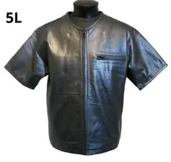 5L ライダース 夏 パンチングレザー メッシュ ジャケット ガンメタ 本革