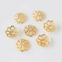 14KGF 高品質 花座 座金 金具 透かし ゴールド ビーズキャップスペーサー