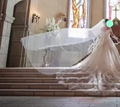 パール付きウェディングベール　ロング　結婚式場にて購入元値11,500円